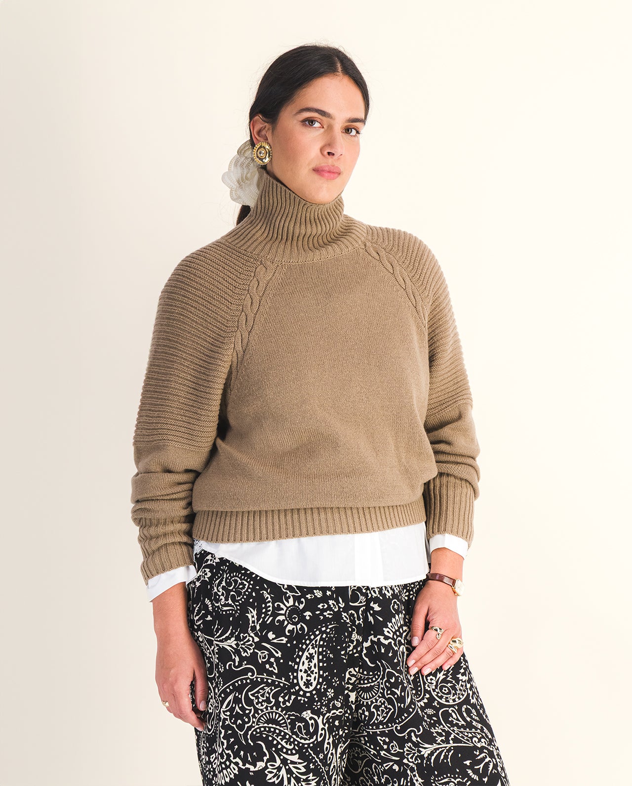 Pull Dan Beige Femme | Almé - Taupe