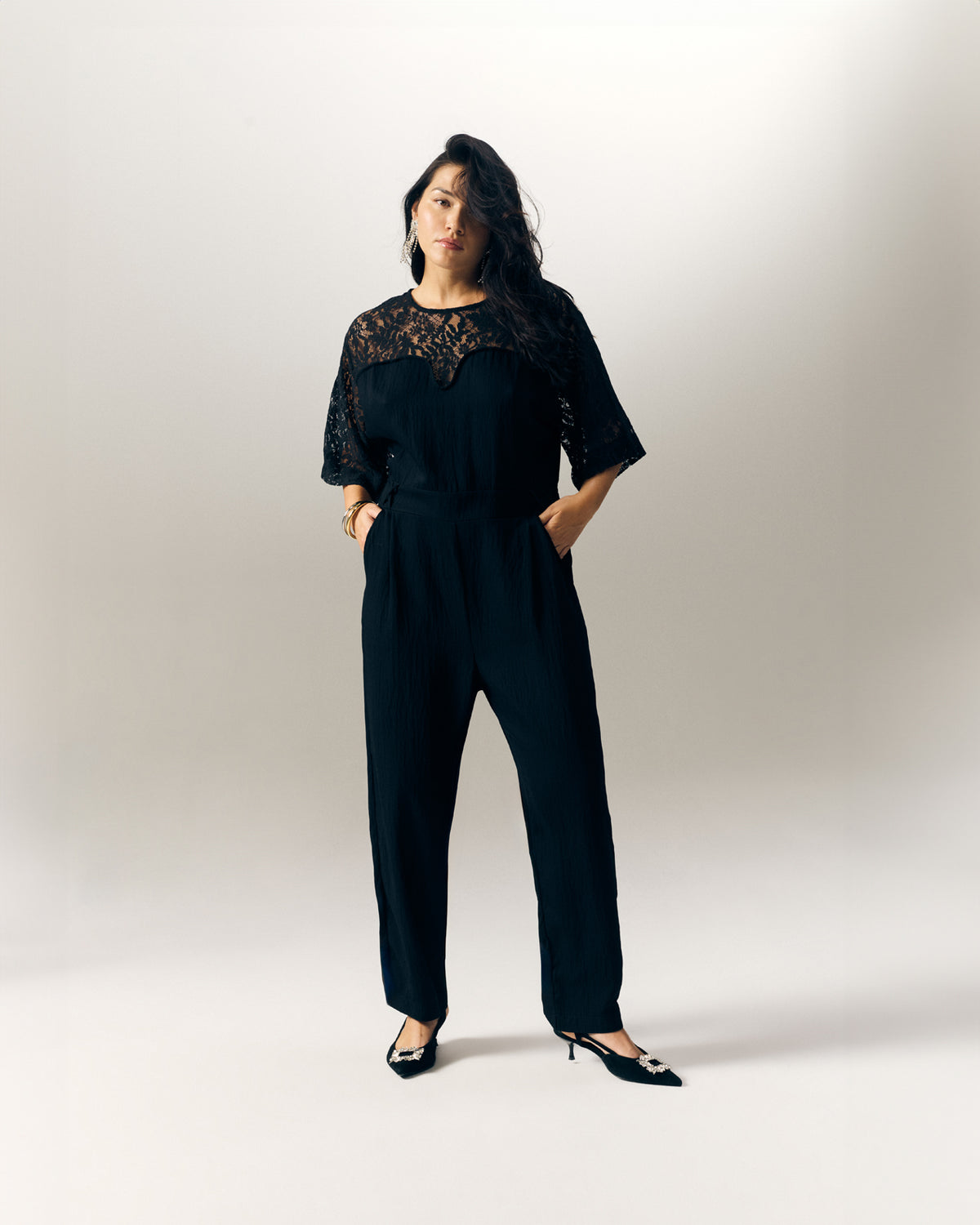 Combinaison Noire Femme Heartloom Taille XL - Style Rayé, Dentelle Crochet, Occasion Très Bon état